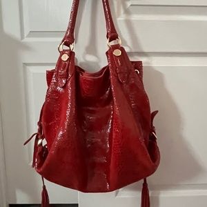 Red leather purse